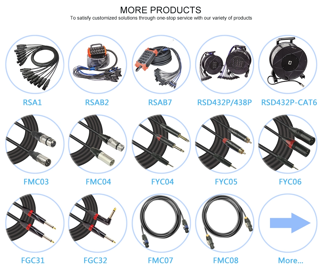 Electric PVC Wire Flexible AV Control Cable with Audio Connector 3.5 Stereo to 2X6.35 Plug (FAC20)