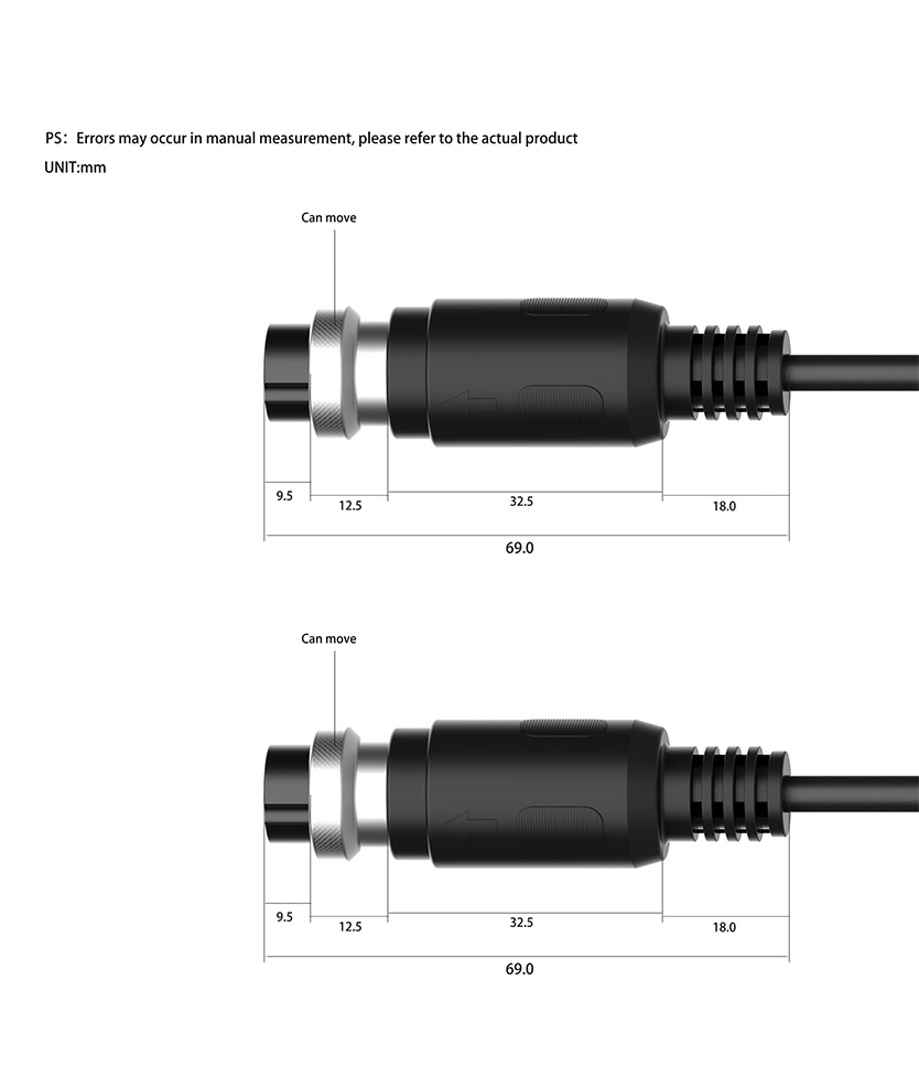 2m 2 Pins Gx16 Double Female Head Aviation Socket Connector Electrical Cable