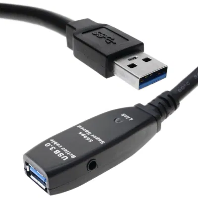 Câble d'extension USB3.0 A mâle vers A femelle alimenté 30 m