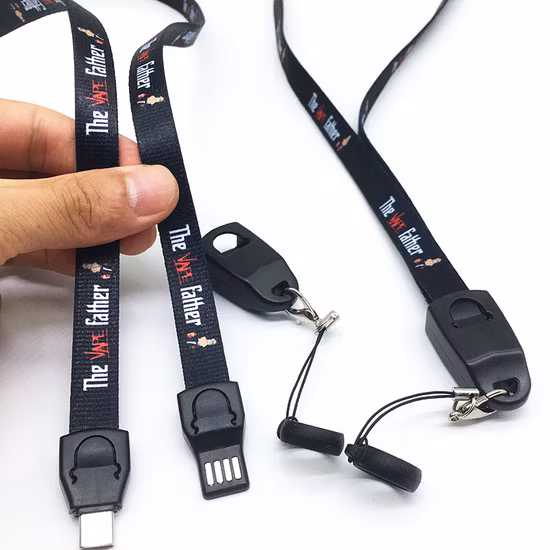 Lanière USB 3 en 1 de Type C 3 en 1 pour téléphone, nouveau cadeau de Promotion, sangle de cou, câble de chargeur, câble de données, prix de gros